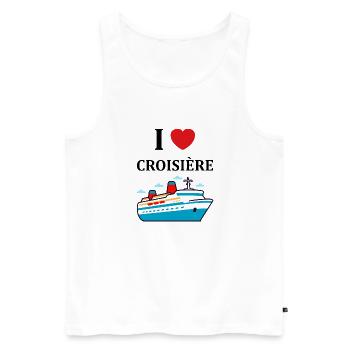 I love Croisière - Débardeur bio Premium Homme - blanc - Devant - Michal (187cm)
