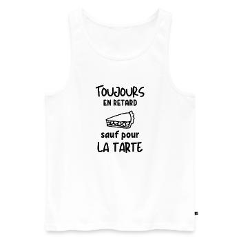 toujours en retard sauf pour la tarte 2 - Débardeur bio Premium Homme - blanc - Devant - Michal (187cm)