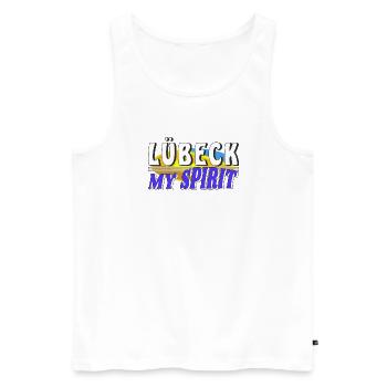 LÜBECK MY SPIRIT - Men's Premium Organic Tank Top - white - Front - Michal (187cm)