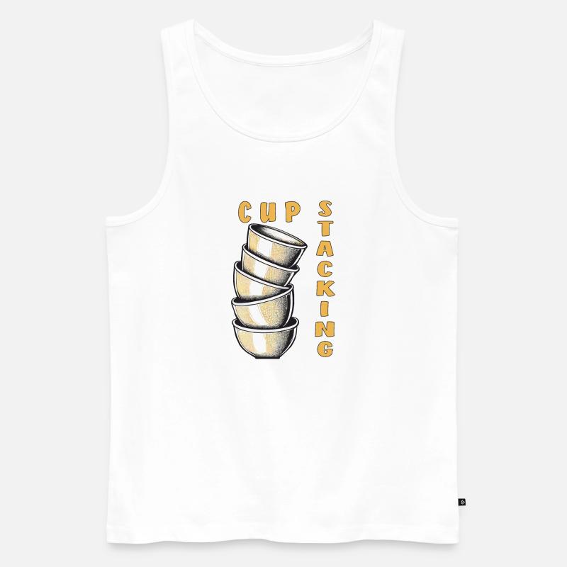 CUP STACKING - Männer Premium Bio Tank Top - Weiß