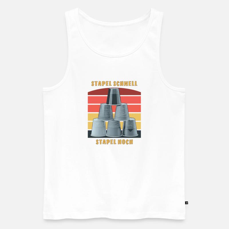 STACKING STACK FAST STACK UP - Men's Premium Organic Tank Top - white