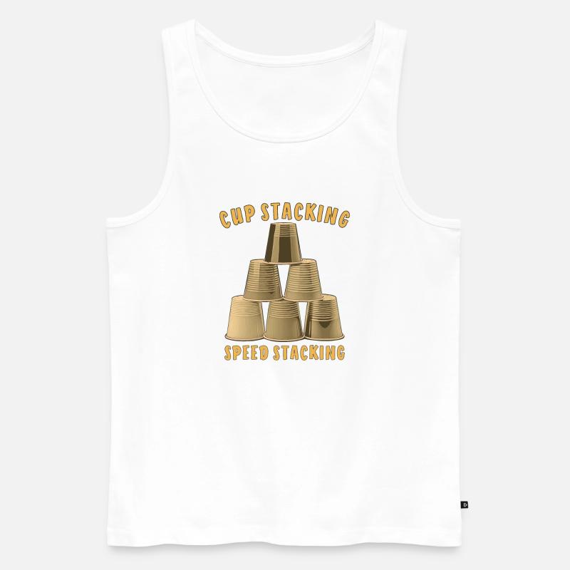 CUP STACKING SPEED STACKING - Männer Premium Bio Tank Top - Weiß