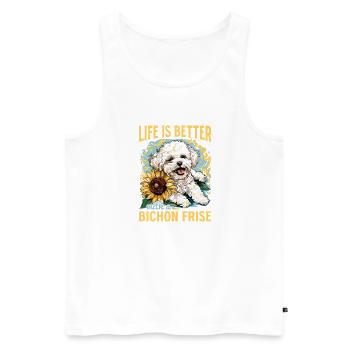 Bichon Frise Dog Breed Life is Better - Männer Premium Bio Tank Top - Weiß - Vorne - Michal (187cm)