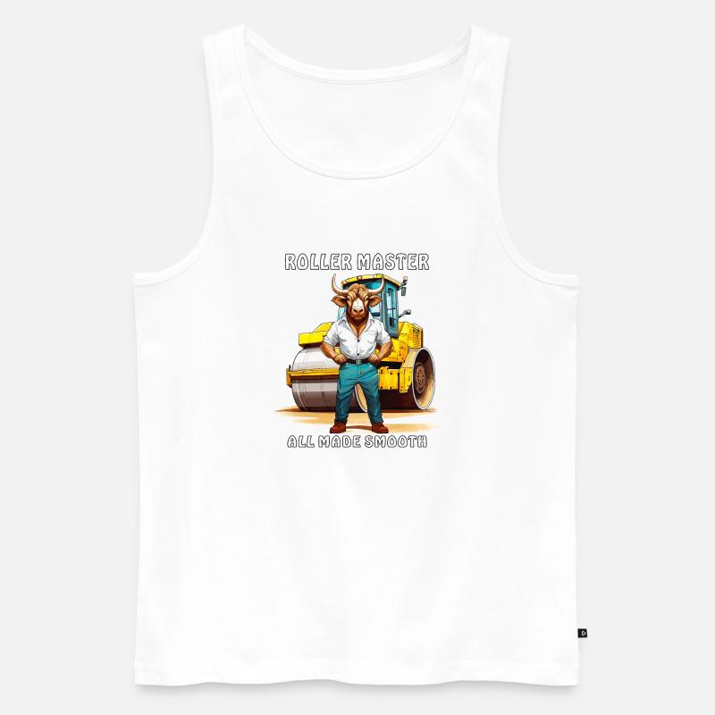 ROLLER MASTER ALL MADE SMOOTH - Men's Premium Organic Tank Top - white