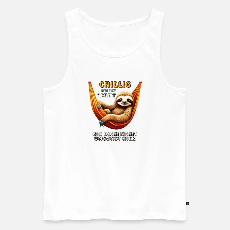CHILLIG BEI DER ARBEIT - Männer Premium Bio Tank Top - Weiß
