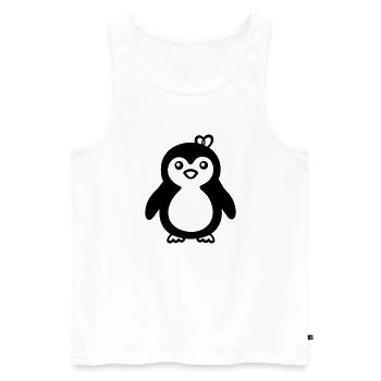 Pinguin - Männer Premium Bio Tank Top - Weiß - Vorne - Michal (187cm)