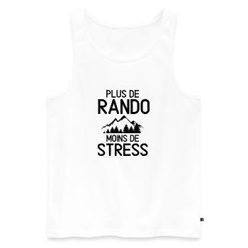 Plus de randonnée moins de stress - Débardeur bio Premium Homme - blanc - Devant - Michal (187cm)
