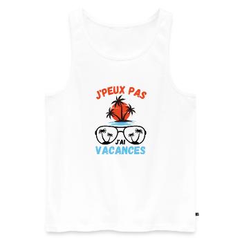 Vacances d été palmiers plage - Débardeur bio Premium Homme - blanc - Devant - Michal (187cm)