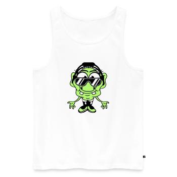 Cool DJ Leprechaun Green Gnome Grandpa Music Party Fun - Men's Premium Organic Tank Top - white - Front - AI Model Male 178 light (178cm)