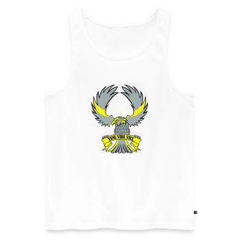 adler veni vidi vici - Männer Premium Bio Tank Top - Weiß - Vorne - AI Model Male 178 light (178cm)