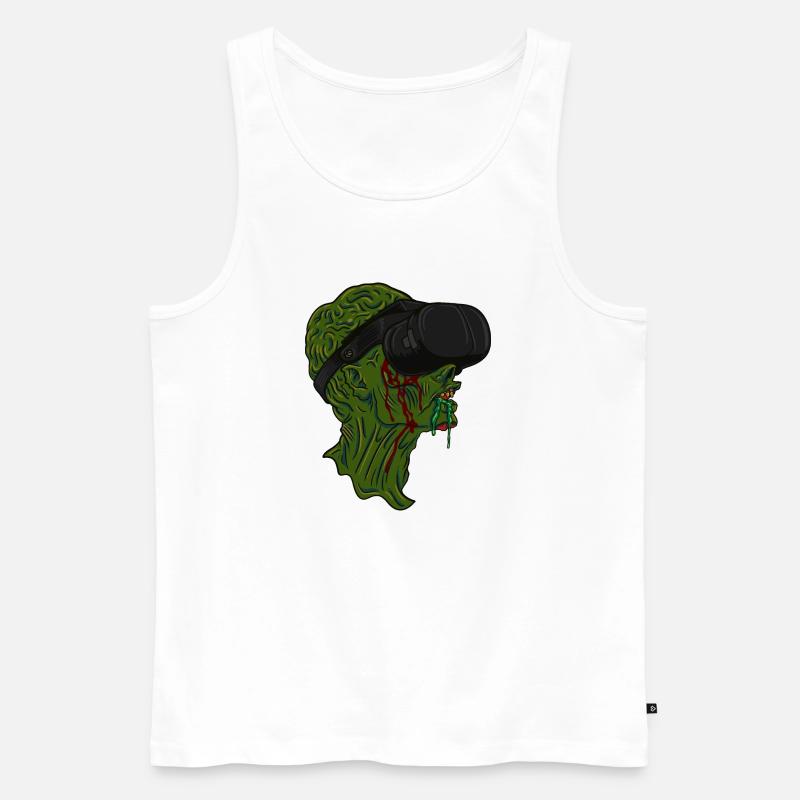 Virtual Reality Zombie - Männer Premium Bio Tank Top - Weiß
