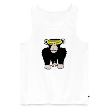 Funky Sonnenbrille Gorilla Cooler Party Affe Spaß - Männer Premium Bio Tank Top - Weiß - Vorne - AI Model Male 178 light (178cm)