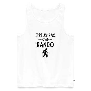 Humour randonnée Rando - Débardeur bio Premium Homme - blanc - Devant - Michal (187cm)