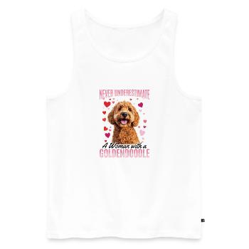 Goldendoodle Dog Breed Never Underestimate a Woman - Men's Premium Organic Tank Top - white - Front - Michal (187cm)