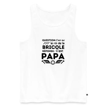 C est papa le roi de la bricole 2 - Débardeur bio Premium Homme - blanc - Devant - Michal (187cm)