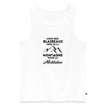 Méditation montagne humour - Débardeur bio Premium Homme - blanc - Devant - Michal (187cm)