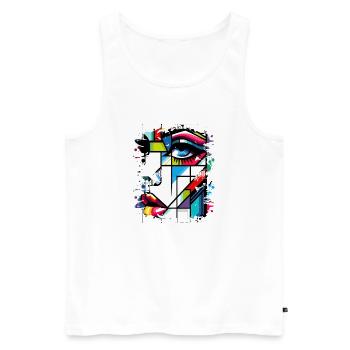 Frauen Girl Power Design Kunst Weiblicher Feminismus Symbol - Männer Premium Bio Tank Top - Weiß - Vorne - Michal (187cm)