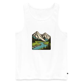 Nature landscape - Men's Premium Organic Tank Top - white - Front - AI Model Male 178 light (178cm)