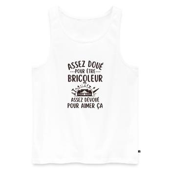 Assez doué pour être un bricoleur - Débardeur bio Premium Homme - blanc - Devant - Michal (187cm)