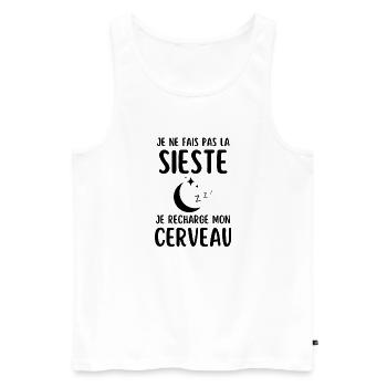 Humour sieste dormir - Débardeur bio Premium Homme - blanc - Devant - Michal (187cm)