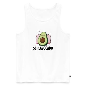 Schlavocado Avocado Offizielles Schlafshirt Schlaf - Männer Premium Bio Tank Top - Weiß - Vorne - Michal (187cm)