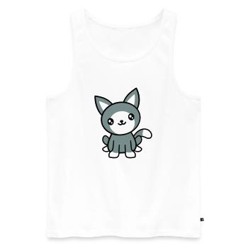 Cat Pet Cute Cute Kitten Friendly - Men's Premium Organic Tank Top - white - Front - AI Model Male 178 light (178cm)