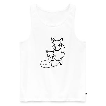2 Foxes Friends Red Fox Two Wild Animals Team - Men's Premium Organic Tank Top - white - Front - Michal (187cm)