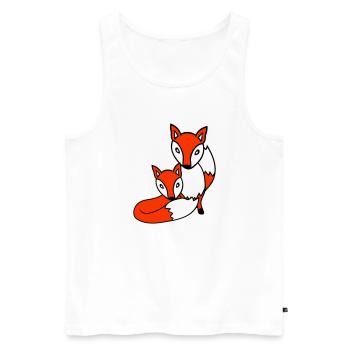 2 Foxes Friends Red Fox Two Wild Animals Team - Men's Premium Organic Tank Top - white - Front - Michal (187cm)