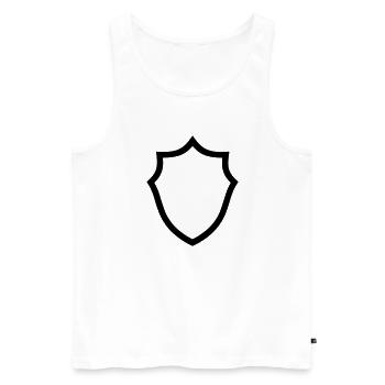 shield - Men's Premium Organic Tank Top - white - Front - AI Model Male 178 light (178cm)
