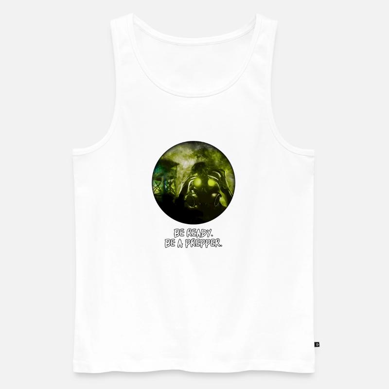 Bereitstehen. Sei ein Prepper. - Männer Premium Bio Tank Top - Weiß