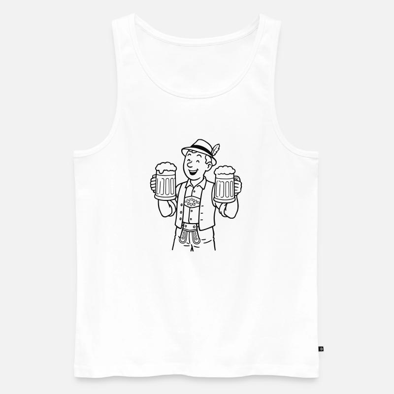 Bierjunge - Männer Premium Bio Tank Top - Weiß