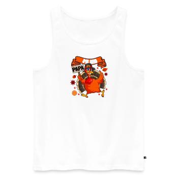 I'm The Papa Turkey Family Matching Funny - Men's Premium Organic Tank Top - white - Front - Michal (187cm)