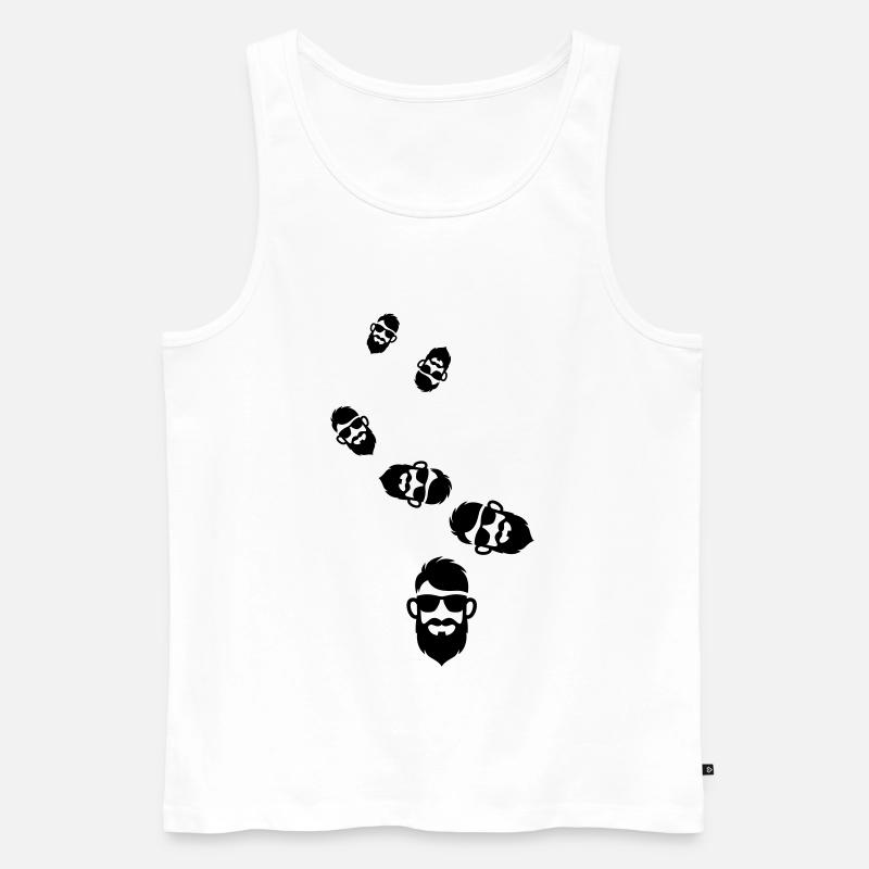 Gesicht bart symbol - Männer Premium Bio Tank Top - Weiß