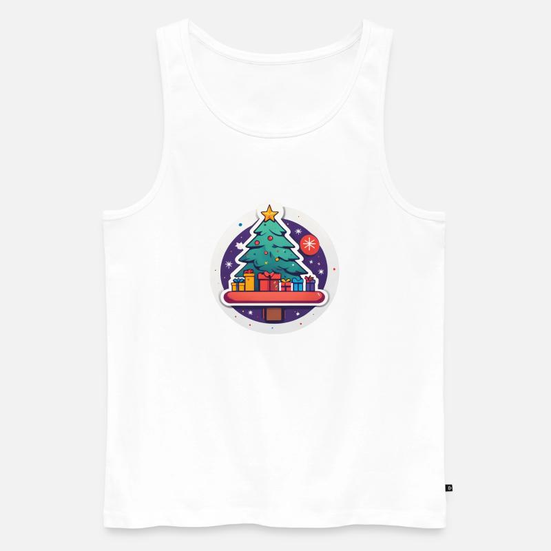 Fichte und Geschenke - Männer Premium Bio Tank Top - Weiß