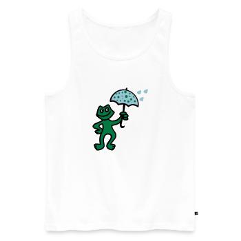 Weatherman - Rain - Débardeur bio Premium Homme - blanc - Devant - AI Model Male 178 light (178cm)
