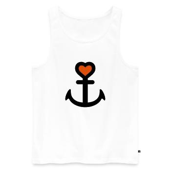 herzanker_062011a_2c - Men's Premium Organic Tank Top - white - Front - Michal (187cm)