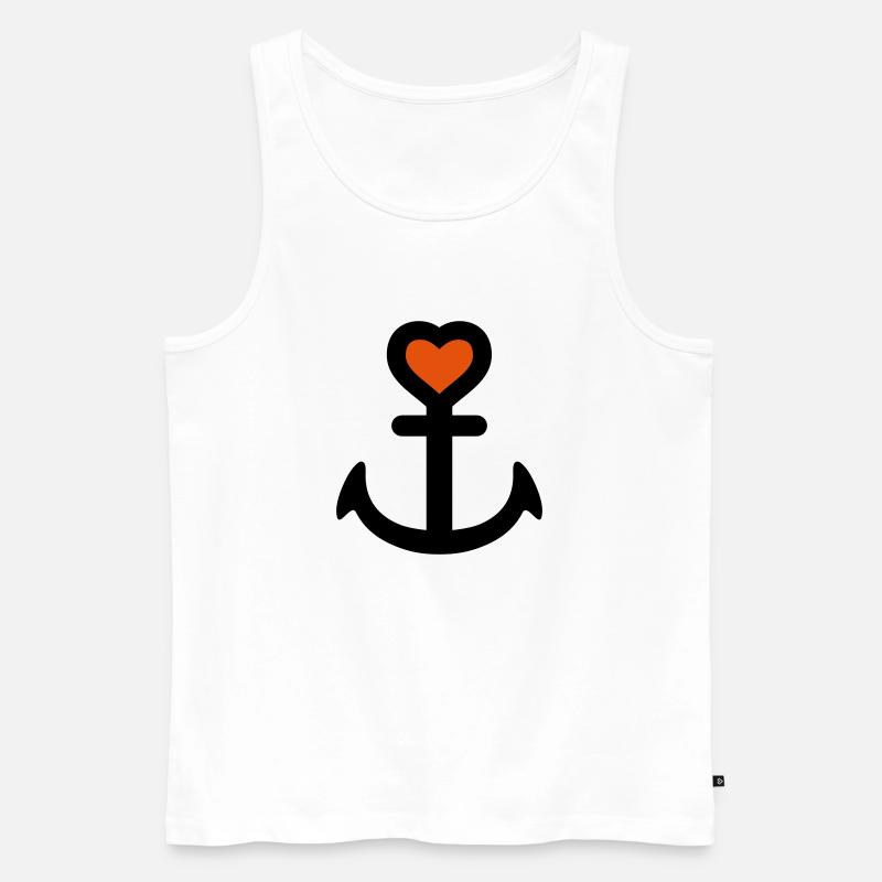 herzanker_062011a_2c - Männer Premium Bio Tank Top - Weiß