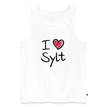 i_love_sylt__f2 - Männer Premium Bio Tank Top - Weiß - Vorne - AI Model Male 178 light (178cm)