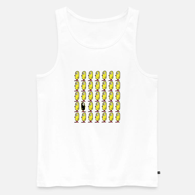 Think different! Vögel Küken - Männer Premium Bio Tank Top - Weiß
