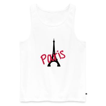 Paris - Männer Premium Bio Tank Top - Weiß - Vorne - Michal (187cm)