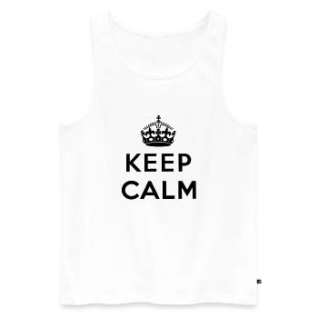 Keep Calm - Männer Premium Bio Tank Top - Weiß - Vorne - AI Model Male 178 light (178cm)