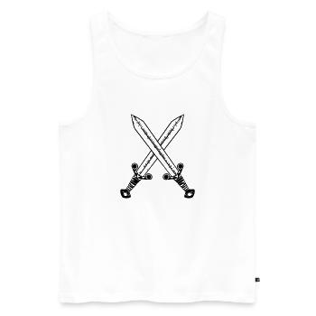 crossed-swords - Men's Premium Organic Tank Top - white - Front - Michal (187cm)