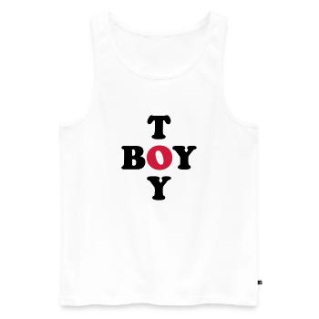 Toy Boy - Débardeur bio Premium Homme - blanc - Devant - AI Model Male 178 light (178cm)