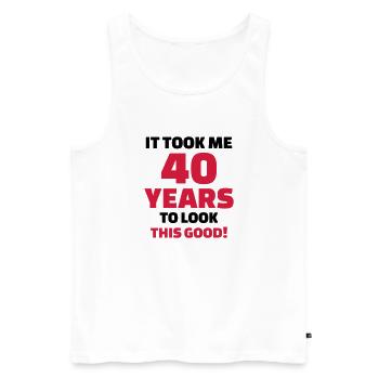 40 Years Anniversaire - Débardeur bio Premium Homme - blanc - Devant - Michal (187cm)