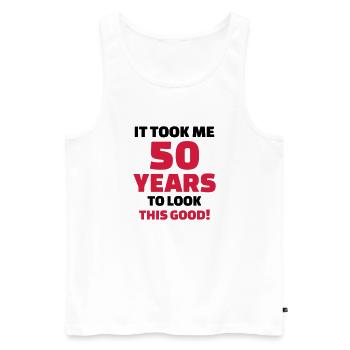 50 Years Anniversaire - Débardeur bio Premium Homme - blanc - Devant - Michal (187cm)