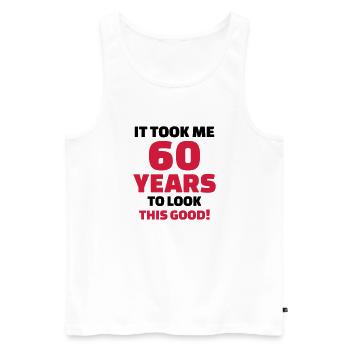60 Years Anniversaire - Débardeur bio Premium Homme - blanc - Devant - Michal (187cm)