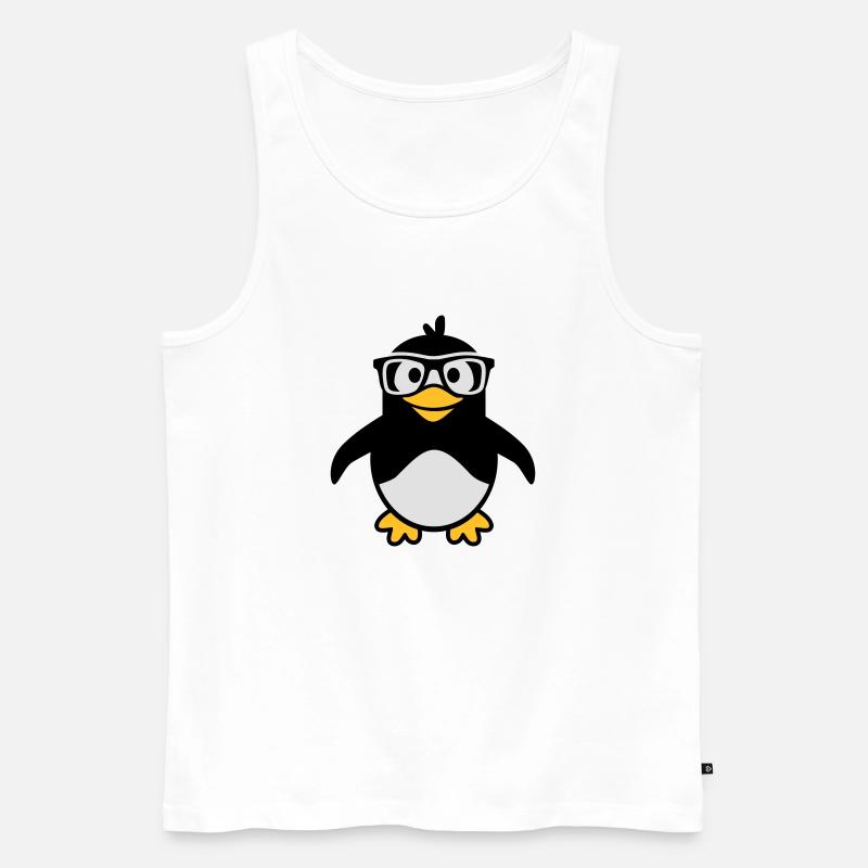 Pinguin - Männer Premium Bio Tank Top - Weiß