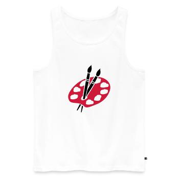 Maler - Männer Premium Bio Tank Top - Weiß - Vorne - Michal (187cm)