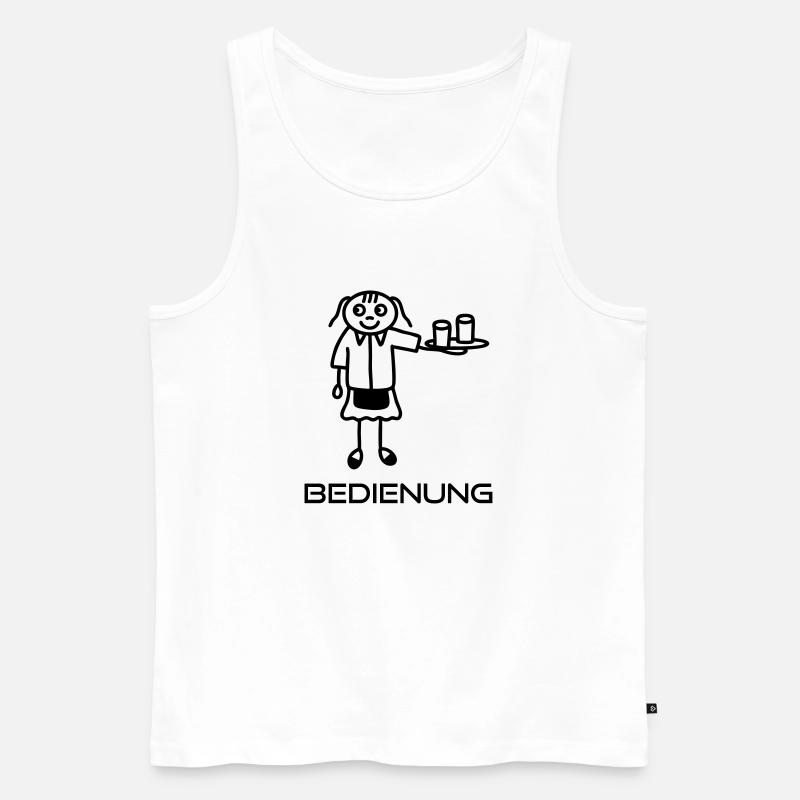 Bedienung - Kellnerin - Männer Premium Bio Tank Top - Weiß