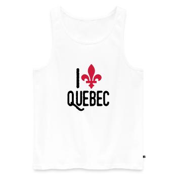 quebec - Männer Premium Bio Tank Top - Weiß - Vorne - AI Model Male 178 light (178cm)